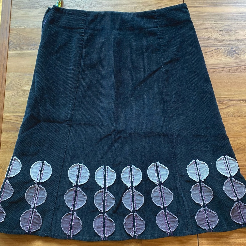 Boden Corduroy Skirt Circles